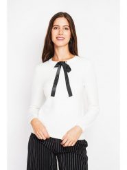 ASSUILI Sweter w kolorze białym rozmiar: 38. Białe swetry Assuili, bez wzorów, bez ramiączek. Za 130.50 zł.