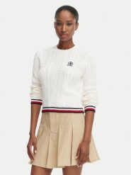 Tommy Jeans Sweter DW0DW22933 Biały Regular Fit. Białe swetry Tommy Jeans, l, bez wzorów, z bawełny, bez ramiączek. Za 409.99 zł.