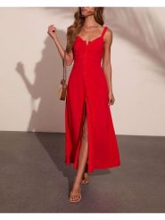 Milan Kiss Sukienka w kolorze czerwonym rozmiar: S. Czerwone sukienki Milan Kiss, s, bez wzorów, bez kołnierzyka, bez ramiączek, maxi. Za 249.95 zł.