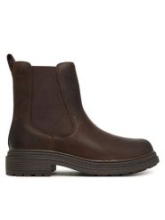 Clarks Sztyblety Orinoco3 Top 26182902 Brązowy. Brązowe botki Clarks, bez wzorów, ze skóry, bez obcasa, na płaskiej podeszwie, bez zapięcia. Za 569.99 zł.