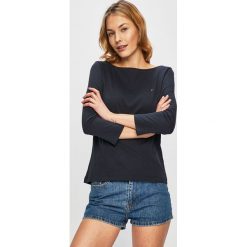 Tommy Hilfiger - Bluzka. Niebieskie bluzki TOMMY HILFIGER, s, bez wzorów, z bawełny, bez kołnierzyka, bez ramiączek. W wyprzedaży za 129.90 zł.