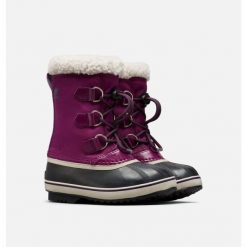 Śniegowce juniorskie Sorel Yoot Pac Nylon Wp. Czarne trapery i śniegowce Sorel, z nylonu. Za 279.99 zł.
