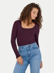 ONLY Bluzka Lea 15302647 Fioletowy Slim Fit. Fioletowe bluzki Only, xs, bez wzorów, z syntetyku, bez kołnierzyka, bez ramiączek. Za 99.99 zł.