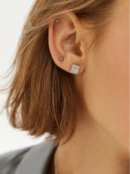 Calvin Klein Kolczyki 35000370 Srebrny. Szare kolczyki Calvin Klein, metalowe. Za 199.99 zł.