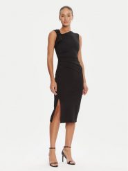 Rinascimento Sukienka koktajlowa CFC0125330003 Czarny Slim Fit. Czarne sukienki Rinascimento, xs, bez wzorów, z syntetyku, wizytowe, bez kołnierzyka, bez ramiączek. Za 559.99 zł.