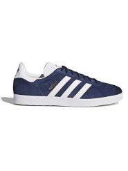 Adidas Skórzane sneakersy "Gazelle" w kolorze granatowo-białym rozmiar: 41 1/3. Białe trampki Adidas, bez wzorów, z materiału, bez zapięcia. Za 414.33 zł.