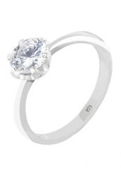 Elli Damski zaręczynowy klasyczny z kryształem cyrkonii w srebrze próby 925 Sterling Silver Pierścionki 1 ct. Szare pierścionki Elli, z cyrkonią, srebrne. Za 183.99 zł.