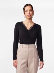 YAS Bluzka Lori 26032834 Czarny Regular Fit. Czarne bluzki YAS, xl, bez wzorów, z syntetyku, bez kołnierzyka, bez ramiączek. Za 79.99 zł.