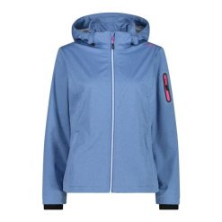 Damska kurtka turystyczna z kapturem CMP. Niebieskie kurtki sportowe CMP, bez wzorów, z softshellu, z kapturem, trekkingowe. Za 356.00 zł.