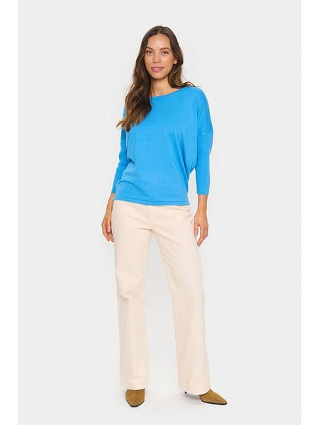 SAINT TROPEZ Sweter w kolorze niebieskim rozmiar: XL. Niebieskie swetry Saint Tropez, xl, bez wzorów, bez ramiączek. Za 83.45 zł.