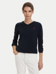 Beverly Hills Polo Club Sweter P-SS26W-M536563 Granatowy Regular Fit. Niebieskie swetry Beverly Hills Polo Club, m, bez wzorów, z bawełny, bez ramiączek. Za 269.99 zł.