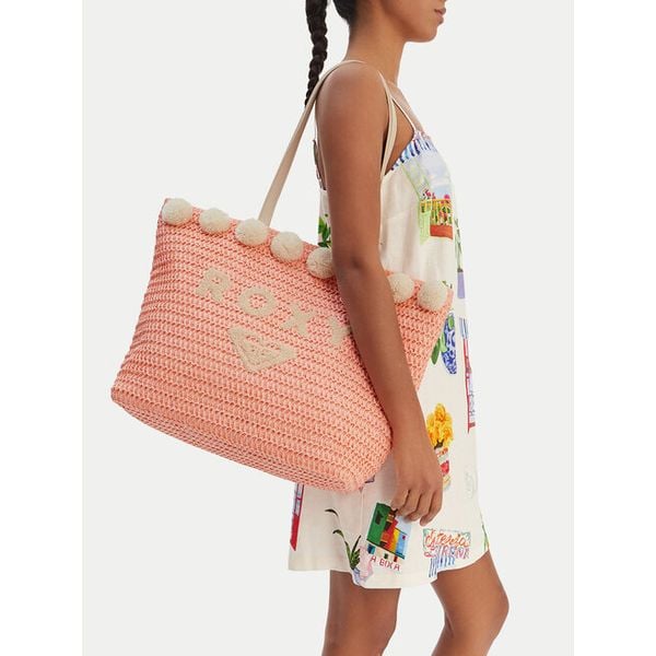 Torebka Roxy. Czerwone shopper Roxy, bez wzorów, bez dodatków. Za 119.99 zł.