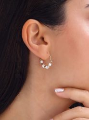 Luja Bijoux Pozłacane kolczyki-kreole z masą perłową rozmiar: onesize. Białe kolczyki Luja Bijoux, z perłą, pozłacane, z zapięciem typu bigiel. Za 51.45 zł.