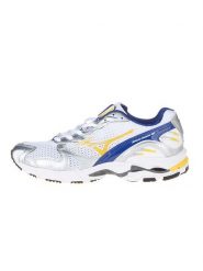 Mizuno Sneakersy "Wave Rider 10" w kolorze biało-granatowo-srebrnym rozmiar: 42. Białe trampki Mizuno, bez wzorów, z materiału, bez zapięcia. Za 246.53 zł.