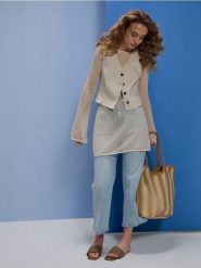 Jeansy cropped culotte - niebieski. Niebieskie jeansy Sinsay, l, bez wzorów. Za 65.99 zł.