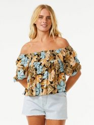 Rip Curl Bluzka w kolorze błękitno-jasnobrązowym rozmiar: S. Brązowe bluzki Rip Curl, s, bez wzorów, z wiskozy, bez kołnierzyka, bez ramiączek. Za 70.24 zł.