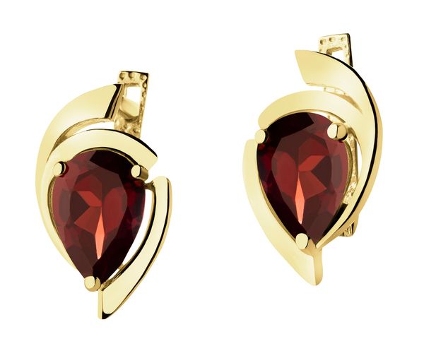 Złote kolczyki z granatami. Żółte kolczyki Apart, z granatem, złote. Za 2,589.00 zł.