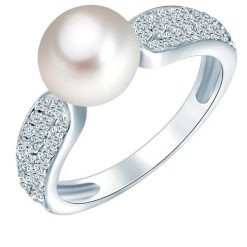 Valero Pearls Pierścionek z perłą srebro wysokiej próby Cyrkonia Perła hodowlana słodkowodna srebrny Pierścionki 1 ct Damski. Szare pierścionki Valero Pearls, z cyrkonią, srebrne. Za 249.99 zł.