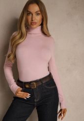 Różowy Golf z Bawełną w Klasycznym Stylu Reiredia. Czerwone golfy Renee, bez wzorów, z bawełny, bez ramiączek. Za 49.99 zł.