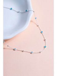 Heliophilia Srebrny naszyjnik z elementami ozdobnymi - dł. 42 cm rozmiar: onesize. Niebieskie naszyjniki Heliophilia, z cyrkonią, srebrne. Za 86.99 zł.