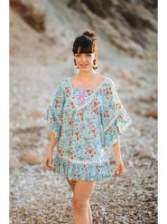 Isla Bonita by SIGRIS Sukienka w kolorze błękitnym rozmiar: XL. Niebieskie sukienki Isla Bonita by SIGRIS, na co dzień, xl, bez wzorów, z bawełny, bez kołnierzyka, bez ramiączek, mini, proste. Za 149.66 zł.