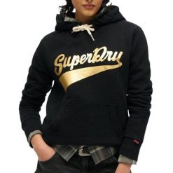 Bluza damska z kapturem Superdry Super Athletics. Czarne bluzy Superdry, l, bez wzorów, z kapturem. Za 337.80 zł.