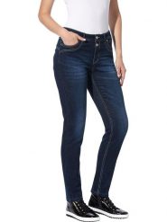 Heine Dżinsy - Slim fit - w kolorze granatowym rozmiar: 36. Niebieskie jeansy Heine, bez wzorów. Za 110.45 zł.