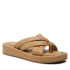 Japonki Sergio Bardi. Brązowe klapki Sergio Bardi, bez wzorów, bez obcasa. Za 279.99 zł.