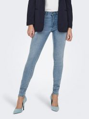 ONLY Dżinsy - Skinny fit - w kolorze błękitnym rozmiar: XS/L32. Niebieskie jeansy Only, l, bez wzorów, z podwyższonym stanem. Za 144.95 zł.