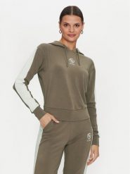 Guess Bluza Elea V4YQ02 KCDN0 Khaki Relaxed Fit. Brązowe bluzy Guess, xxs, z aplikacjami, z wiskozy, bez kaptura. Za 199.99 zł.