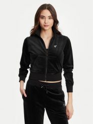 Guess Bluza V3BQ22 K0232 Czarny Regular Fit. Czarne bluzy Guess, xxs, z aplikacjami, z syntetyku, bez kaptura. Za 349.99 zł.