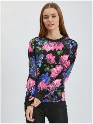 Orsay Sweter w kolorze czarno-różowo-niebieskim rozmiar: M. Czarne swetry Orsay, m, bez wzorów, bez ramiączek. Za 70.57 zł.
