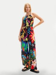 Desigual Kombinezon Jungle 24SWMW06 Kolorowy Relaxed Fit. Sukienki Desigual, s, bez wzorów, z wiskozy, bez kołnierzyka, bez ramiączek. Za 269.99 zł.