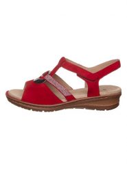 Ara Shoes Skórzane sandały w kolorze czerwonym rozmiar: 40. Czerwone sandały Ara Shoes, bez wzorów, klasyczne, z otwartym noskiem, bez obcasa, bez zapięcia. Za 167.67 zł.