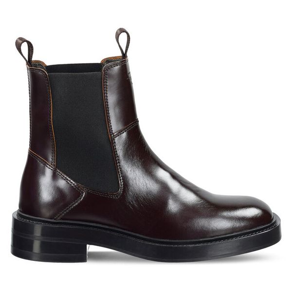 Sztyblety Gant. Brązowe botki GANT, bez wzorów, bez obcasa, na płaskiej podeszwie, bez zapięcia. Za 759.99 zł.