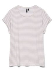 Vero Moda Koszulka w kolorze lawendowo-kremowym rozmiar: XS. Brązowe bluzki Vero Moda, xs, bez wzorów, bez kołnierzyka, bez ramiączek. Za 48.28 zł.