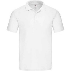 Oryginalna Koszulka Polo Dla Dorosłych Unisex. Białe koszulki polo FRUIT OF THE LOOM, s, bez wzorów, bez kołnierzyka, bez ramiączek. Za 58.99 zł.