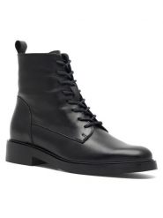 Gino Rossi Botki ANITA-25205PE Czarny. Czarne botki Gino Rossi, bez wzorów, ze skóry, bez obcasa, na płaskiej podeszwie, bez zapięcia. Za 329.99 zł.