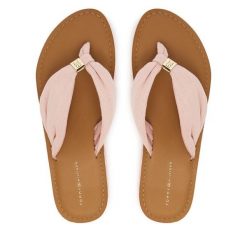 Japonki Tommy Hilfiger. Czerwone klapki TOMMY HILFIGER, bez wzorów, bez obcasa. Za 229.99 zł.