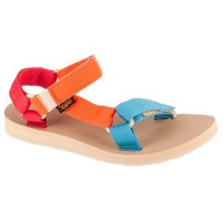 Sandały Teva Original Universal Sandals 1003987-HZM pomarańczowe. Brązowe sandały bez wzorów, z materiału, klasyczne, bez obcasa, bez zapięcia. Za 391.03 zł.