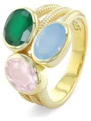 Les Petites Précieuses Pozłacany pierścionek z kamieniami szlachetnymi rozmiar: 54. Niebieskie pierścionki Les Petites Précieuses, z kwarcem, pozłacane. Za 173.99 zł.