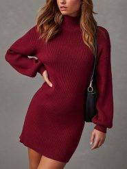 Milan Kiss Sukienka dzianinowa w kolorze bordowym rozmiar: M. Czerwone sukienki Milan Kiss, m, bez wzorów, z dzianiny, bez kołnierzyka, bez ramiączek, mini. Za 165.99 zł.