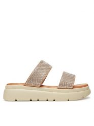 Clara Barson Klapki H3T9409-1 Beżowy. Brązowe klapki Clara Barson, bez wzorów, z materiału, bez obcasa. Za 119.99 zł.