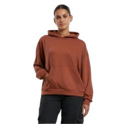 Damska bluza oversize z kapturem Urban Classics Light Terry. Brązowe bluzy Urban Classics, bez wzorów, z kapturem. Za 175.50 zł.