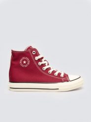 Trampki damskie wysokie bordowe SS274812 604. Czerwone trampki Big Star, bez wzorów, bez zapięcia. Za 139.99 zł.