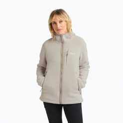 Bluza polarowa damska Jack Wolfskin Cradle Mountain Pile Full Zip. Brązowe bluzy Jack Wolfskin, bez wzorów, z polaru, bez kaptura. Za 509.99 zł.