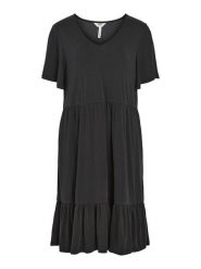Object Sukienka "Jannie" w kolorze czarnym rozmiar: XS. Czarne sukienki Object, xs, bez wzorów, bez kołnierzyka, bez ramiączek, midi. Za 43.99 zł.