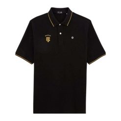 Polo pique Stade Toulousain. Czarne koszulki polo SERGE BLANCO, bez wzorów, z tkaniny, bez kołnierzyka, bez ramiączek. Za 420.55 zł.