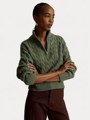 Polo Ralph Lauren Sweter 211963467508 Zielony Regular Fit. Zielone swetry Polo Ralph Lauren, xxl, bez wzorów, z bawełny, bez ramiączek. Za 1,199.00 zł.