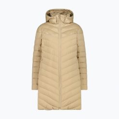 Płaszcz ocieplany damska CMP 35K3566 Snaps Hood Parka. Brązowe parki CMP, z puchu, sportowe, bez kaptura. Za 559.99 zł.